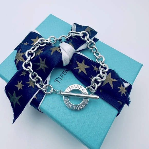 RECENT edition Tiffany & Co. Silver Toggle Bracelet 7.5” with PACKAGING - Picture 5 of 15